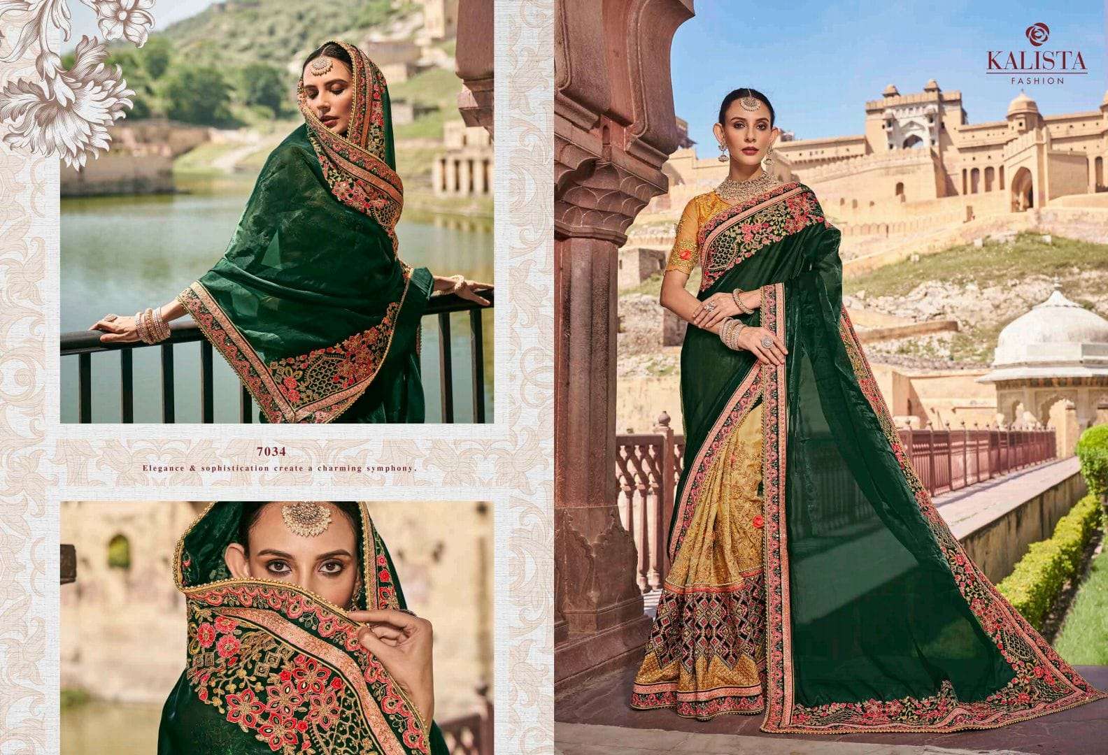 Kalista Khwaab vol 22 Georgette with Embroidery work Heavy look saree collection at best rate